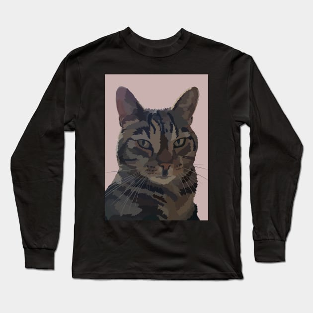 Gorgeous George the Tabby Cat Long Sleeve T-Shirt by NattyDesigns